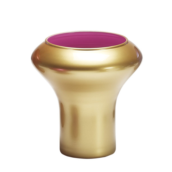 Ragaz Vase lacquered glass edition gold pink 20cm