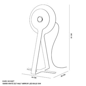 Randogne lamp techincal drawing with dimensions