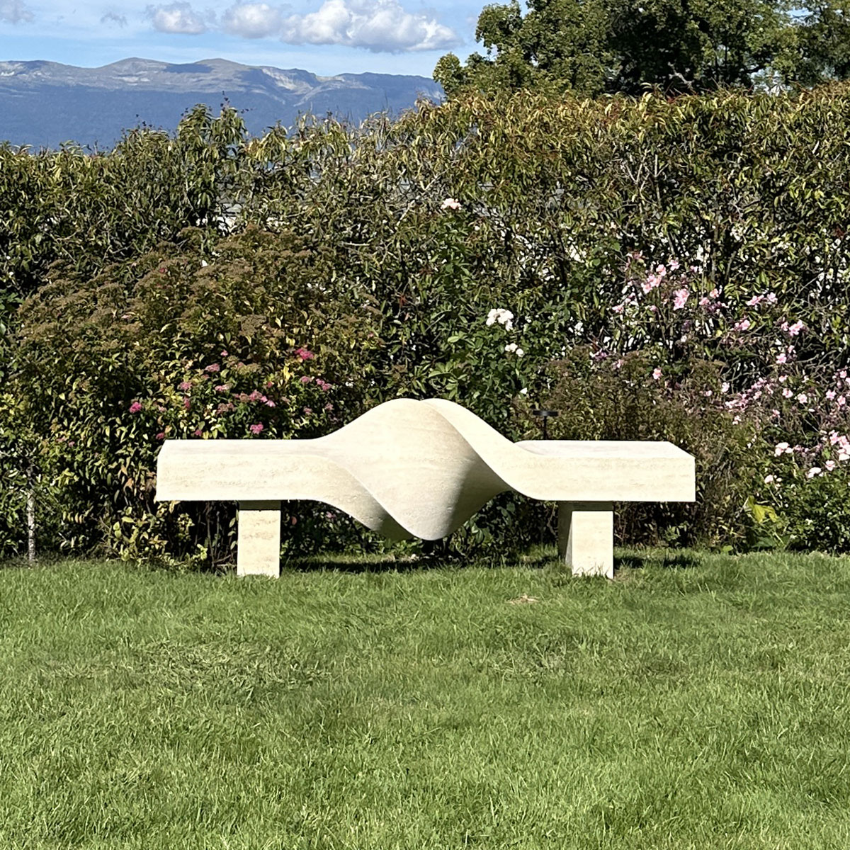 PHILIPPE CRAMER Aeternus Eternus IV functional art in sculpted trevertine